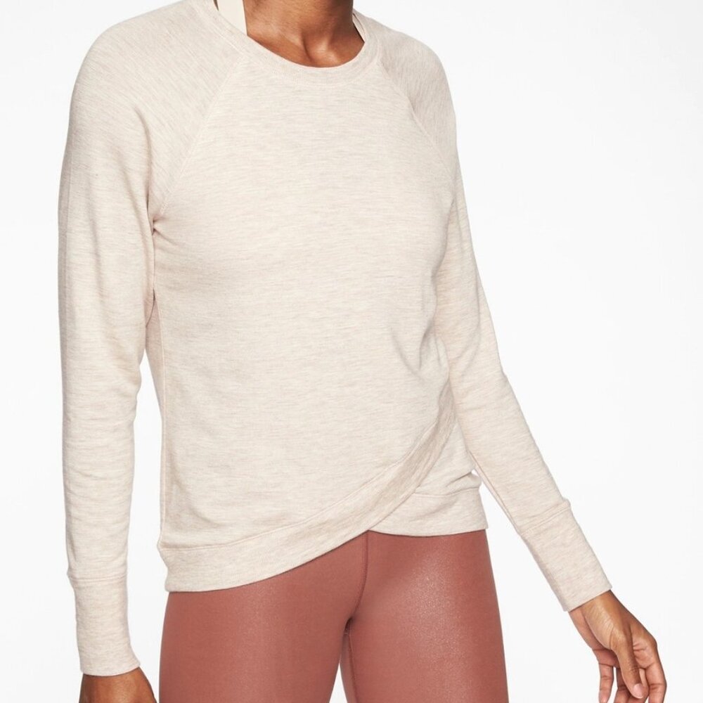 Athleta White Criss‎ Cross Modal Sweatshirt